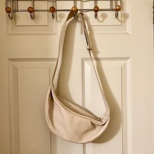 COS Leather Swing Crossbody in Cream